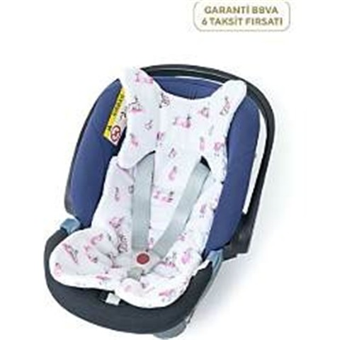 Deux Lapins %100 Pamuk Bébé Lapin Rose Kız Bebek Puset Ve Oto Koltuk Minderi Pembe