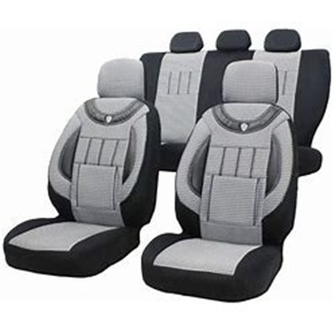 Seat Leon Uyumlu Jakarlı Oto Koltuk Kılıfı (Gri - Siyah)