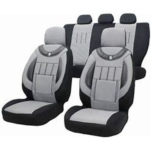 Seat Leon Uyumlu Jakarlı Oto Koltuk Kılıfı (Gri - Siyah)