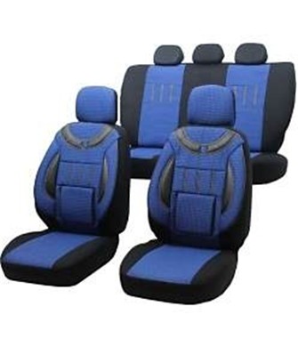 Seat Exeo Uyumlu Jakarlı Oto Koltuk Kılıfı (Mavi-Siyah)