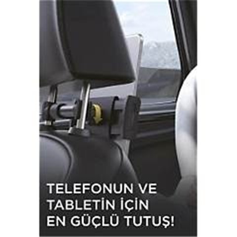 Başkenttekno Araç İçi Telefon Tablet Tutucu Ayarlanabilir Arka Koltuk Oto Aksesuarları Siyah Jx050
