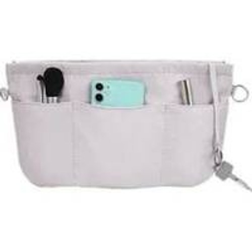 Handtaschen Organizer Nylon, Handtaschen Organizer Mit Schlüsselbun, Taschenorganizer Filz Bag In Bag Tasche Organizer, Innentaschen Für Handtaschen Mit Schlüsselkette (Grau S)