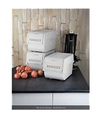 Jet's Home 3'Lü Set Organizer Erzak Kutusu Bpa Free Saklama Kutusu Soğanlık Sebzelik Sepet Gri 8 Lt X 3