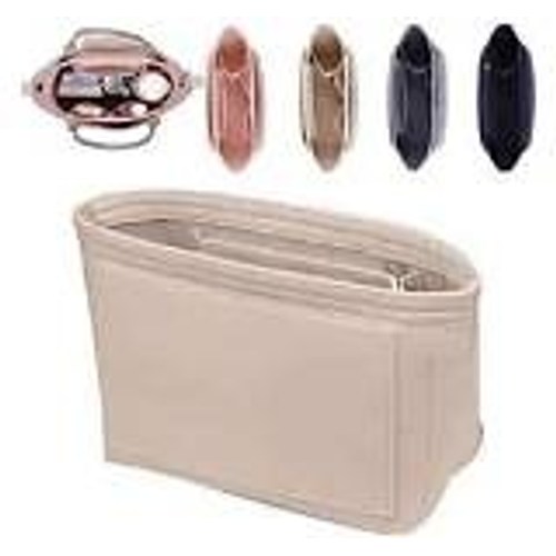Generisch Taschen Organizer Shopper Handtaschen Organizer Innentasche Für Shopper Handbagorganizer Filz Taschenorganizer Mit Mehrere Fächer Geschenke Für Frauen (Beige, 28CM)