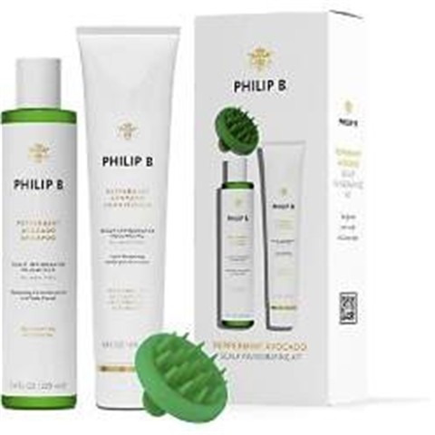 Philip B. Peppermint Avocado Scalp Invigorating Şampuan + Saç Kremi Ve Derisi Masaj Aleti Bakım Seti