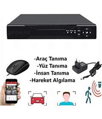 Qromax 6 Kameralı Set - Araç İnsan Yüz Hareket Algılayan Gece Renkli Gösteren 5 MP Lensli 1080P Güvenlik Kamerası Seti 784W-1