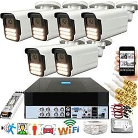 Bises 6'Lı Araç İnsan Yüz Tanımalı Hareket Algılayan 5 MP Lens 15 Warm Led Gece Renkli Kamera Seti 5915W-P
