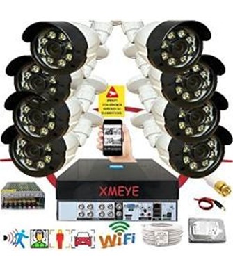 Bises 8'Li Araç İnsan Yüz Tanımalı Hareket Algılayan 5 MP Lens 8 Warm Led Gece Renkli Kamera Seti 2308W
