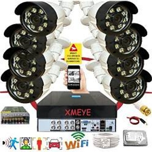 Bises 8'Li Araç İnsan Yüz Tanımalı Hareket Algılayan 5 MP Lens 8 Warm Led Gece Renkli Kamera Seti 2308W