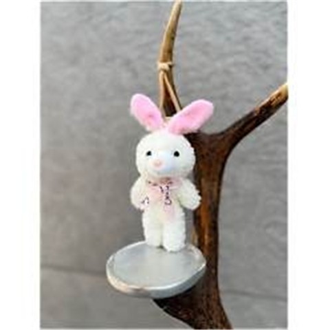 Menekşeli Oto Kokusu, Araç Kokusu, Premium Özel Kalıcılık, Peluş Tavşan, Araç Hediyelik Kalıcı Koku (Beyaz-Pembe)